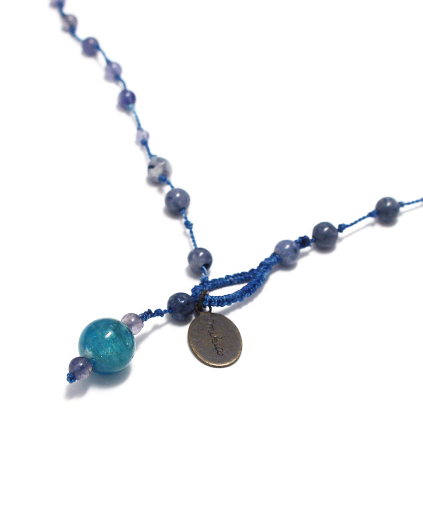 AIYANA blue coral / iolite necklace