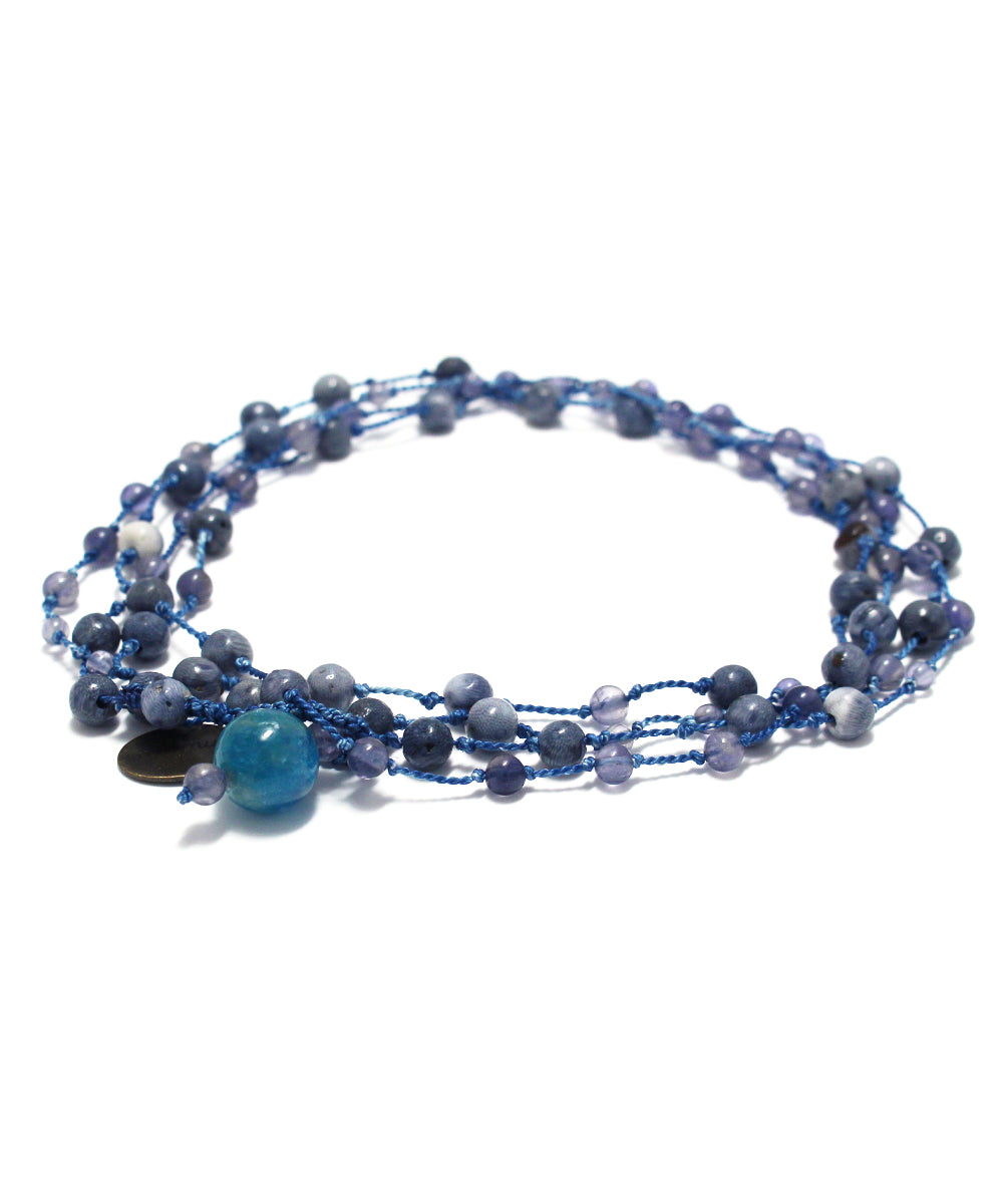AIYANA blue coral / iolite necklace
