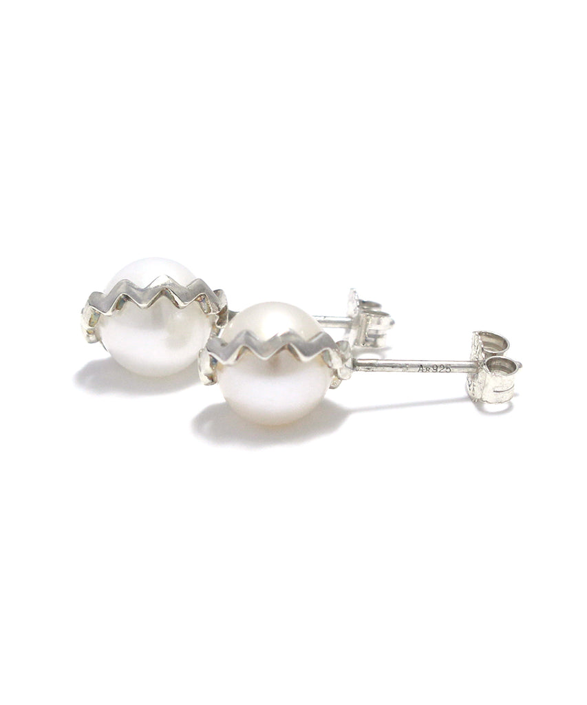 silver / freshwater pearl pierce
