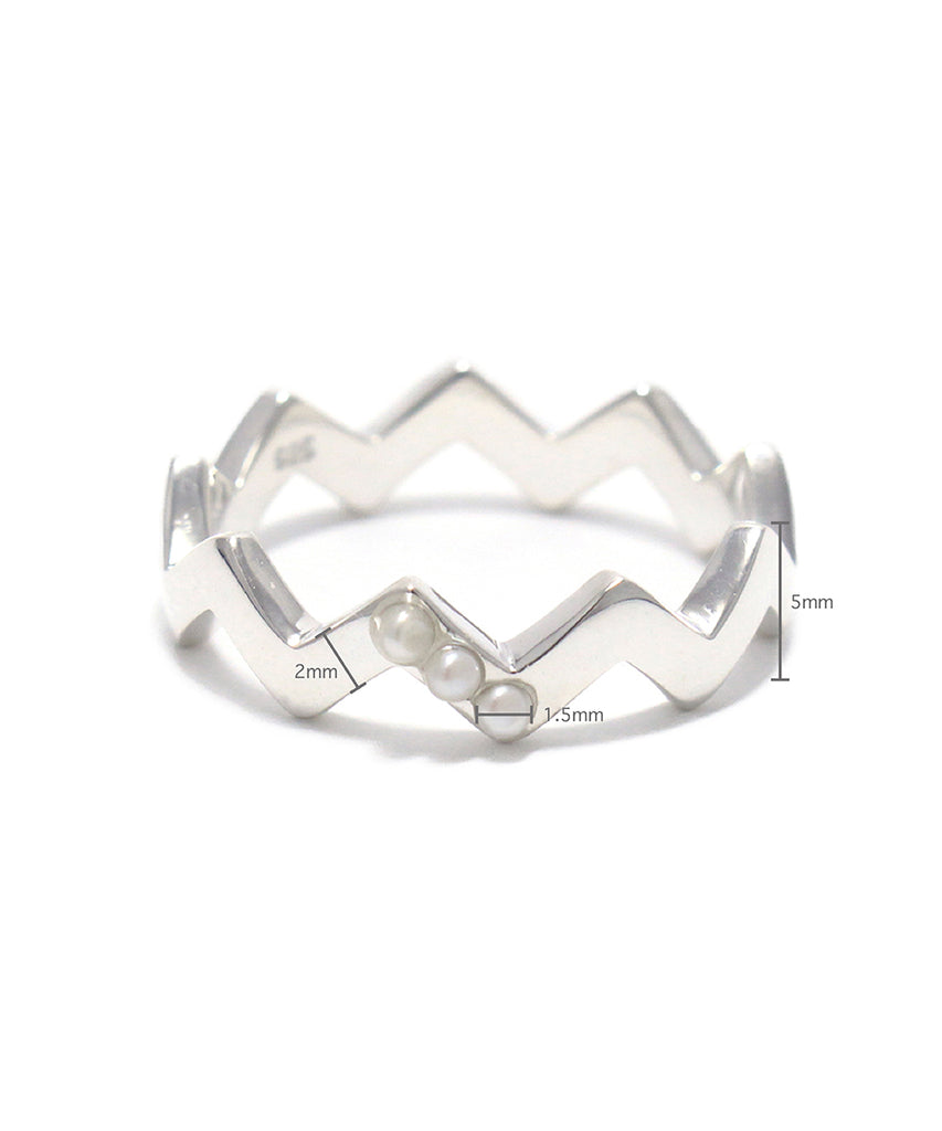 silver / freshwater pearl snake ring