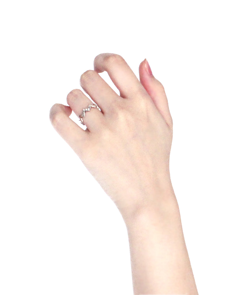 silver / freshwater pearl snake ring