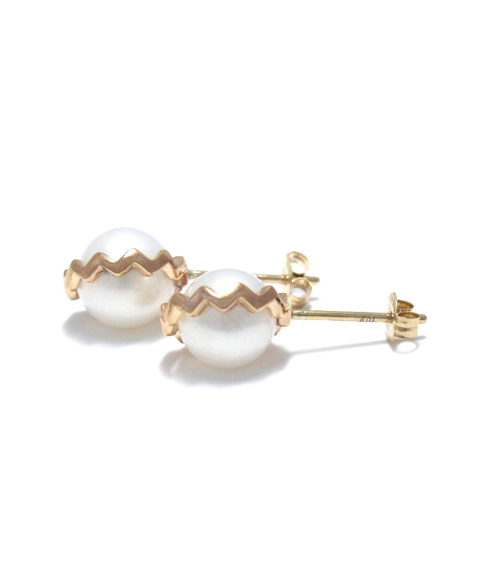k10 gold / freshwater pearl pierce
