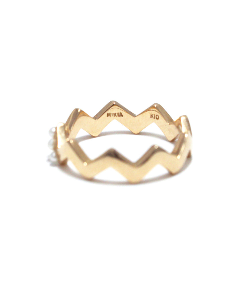 k10 gold / freshwater pearl snake ring