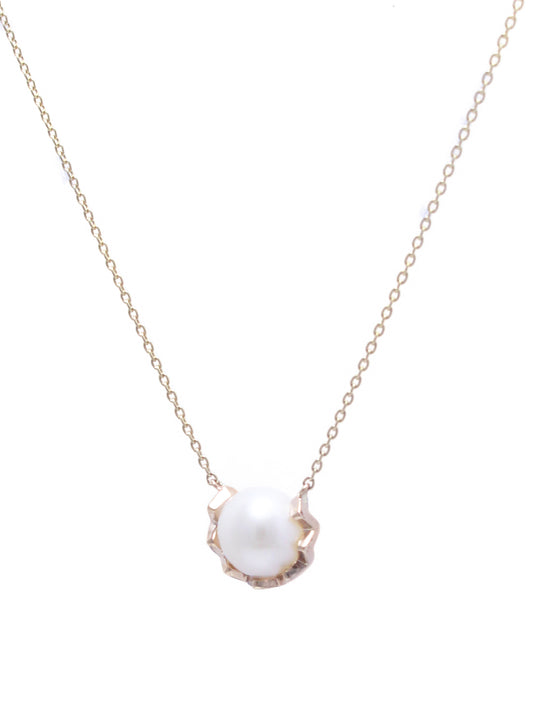 k10 gold / freshwater pearl snake necklace