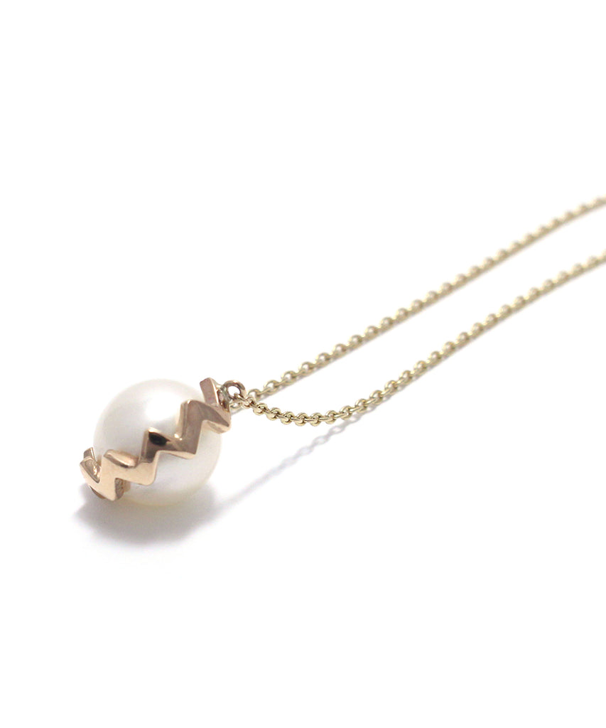 k10 gold / freshwater pearl snake necklace