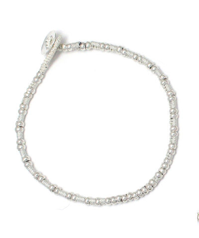 silver beads bracelet / howlite
