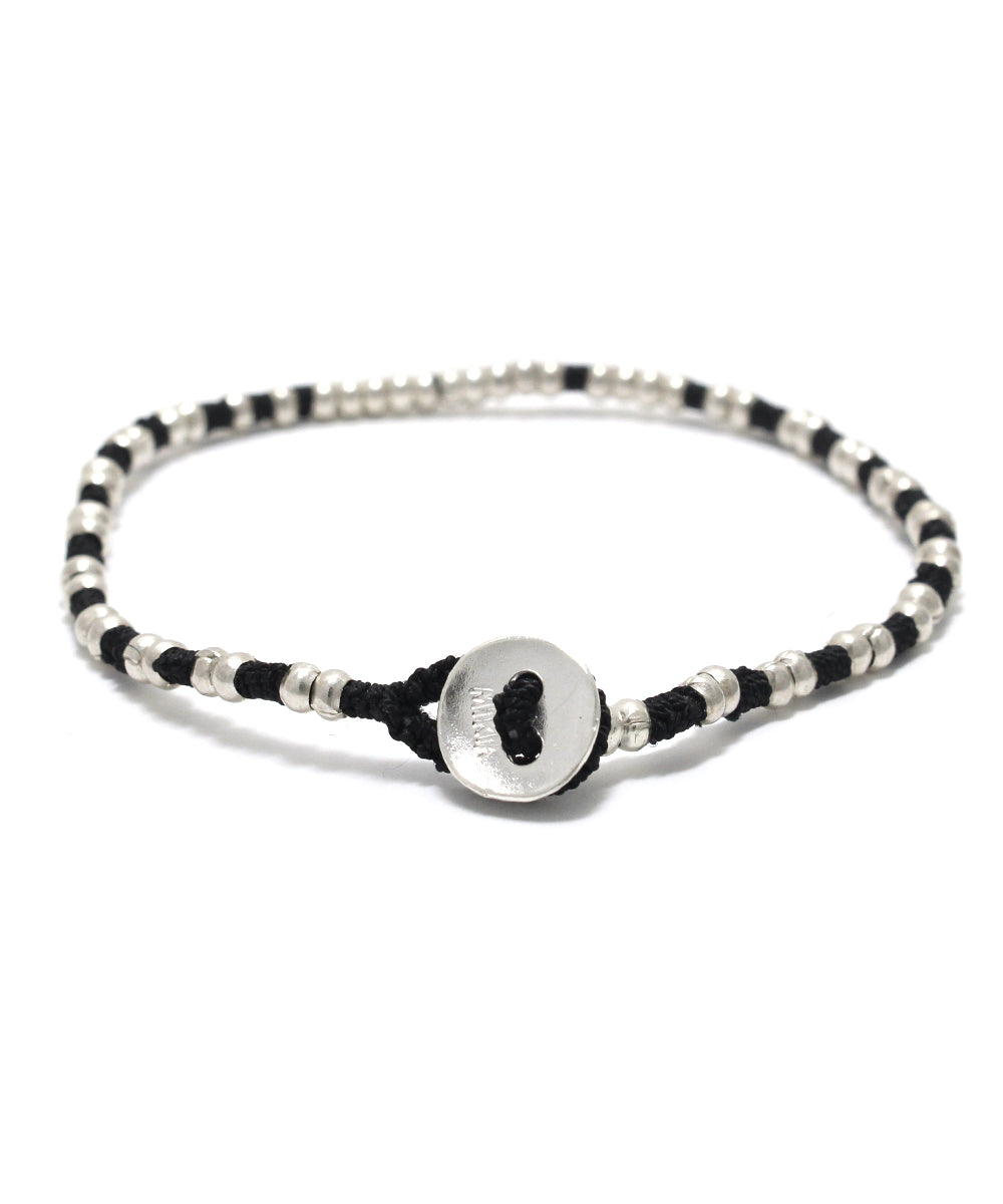 silver beads bracelet / jet