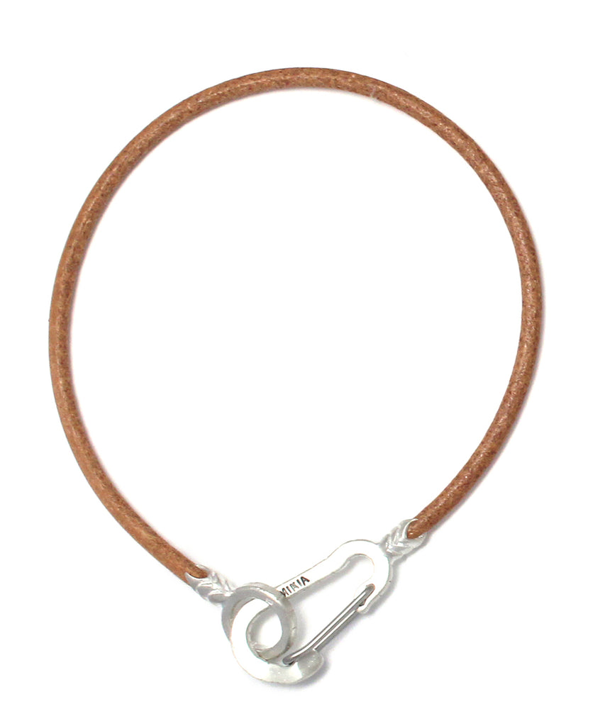 snake karabiner bracelet / natural leather