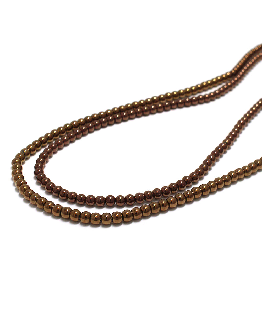 hematite copper long necklace / 3mm