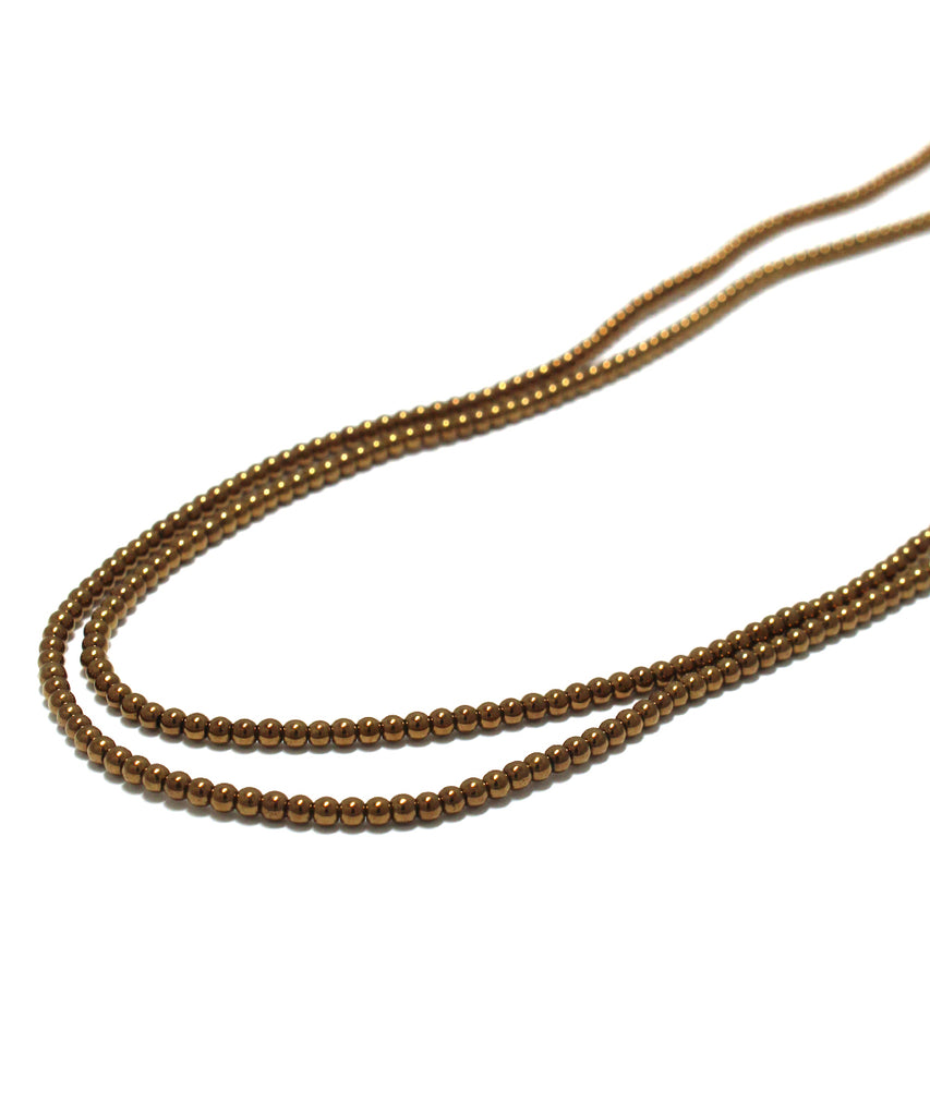 hematite copper long necklace / 2mm