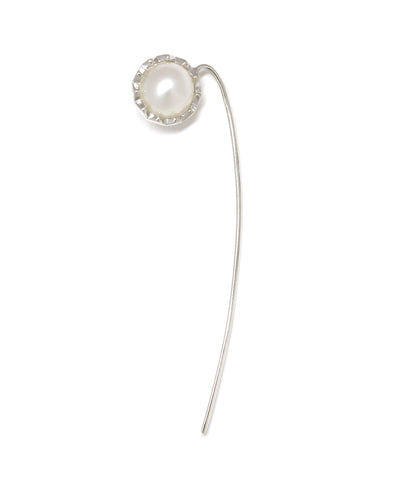 pearl snake earring / silver
