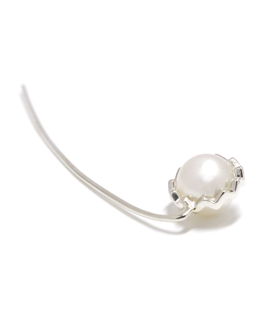 pearl snake earring / silver