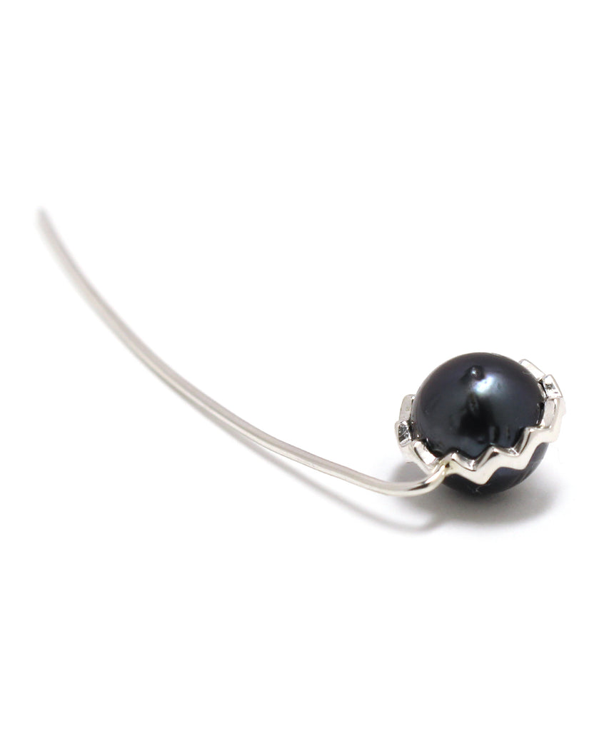 tahiti pearl snake earring / silver