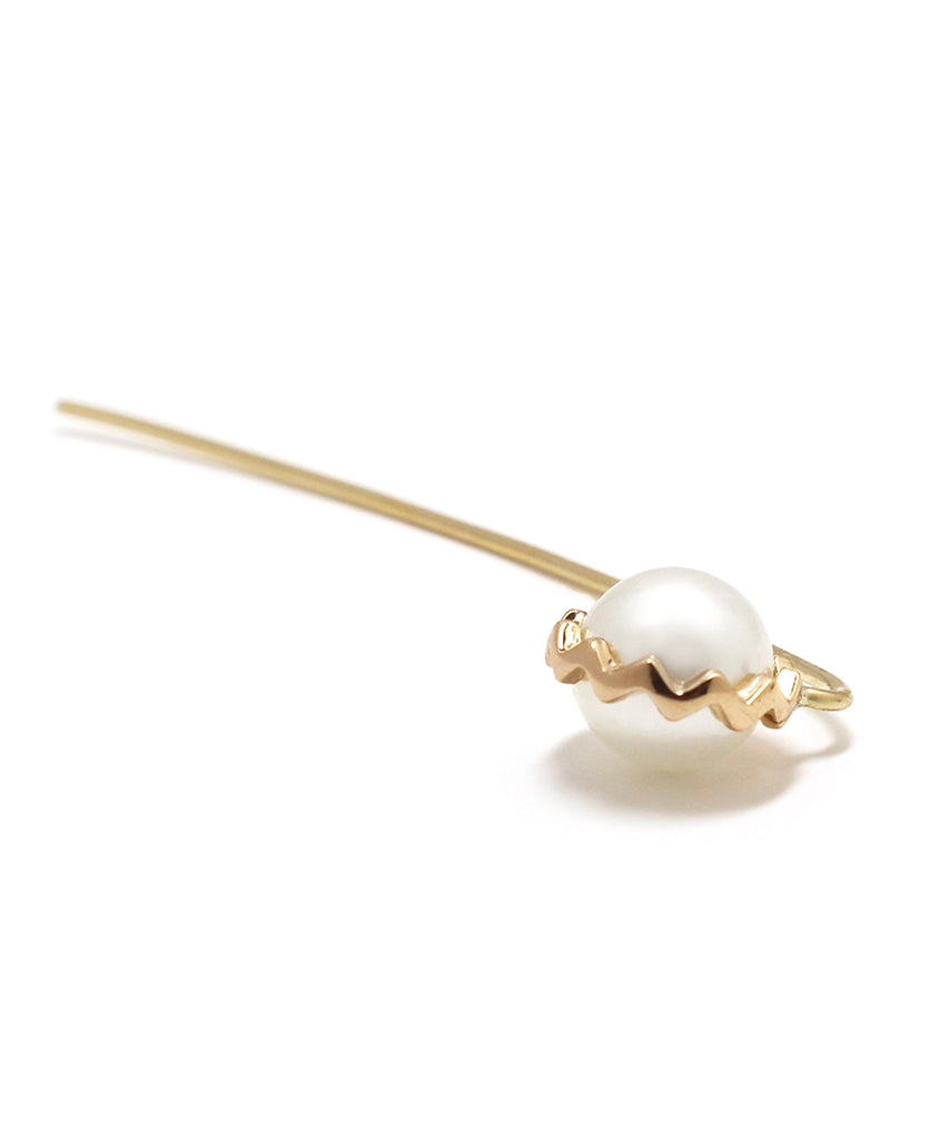 pearl snake earring / k10