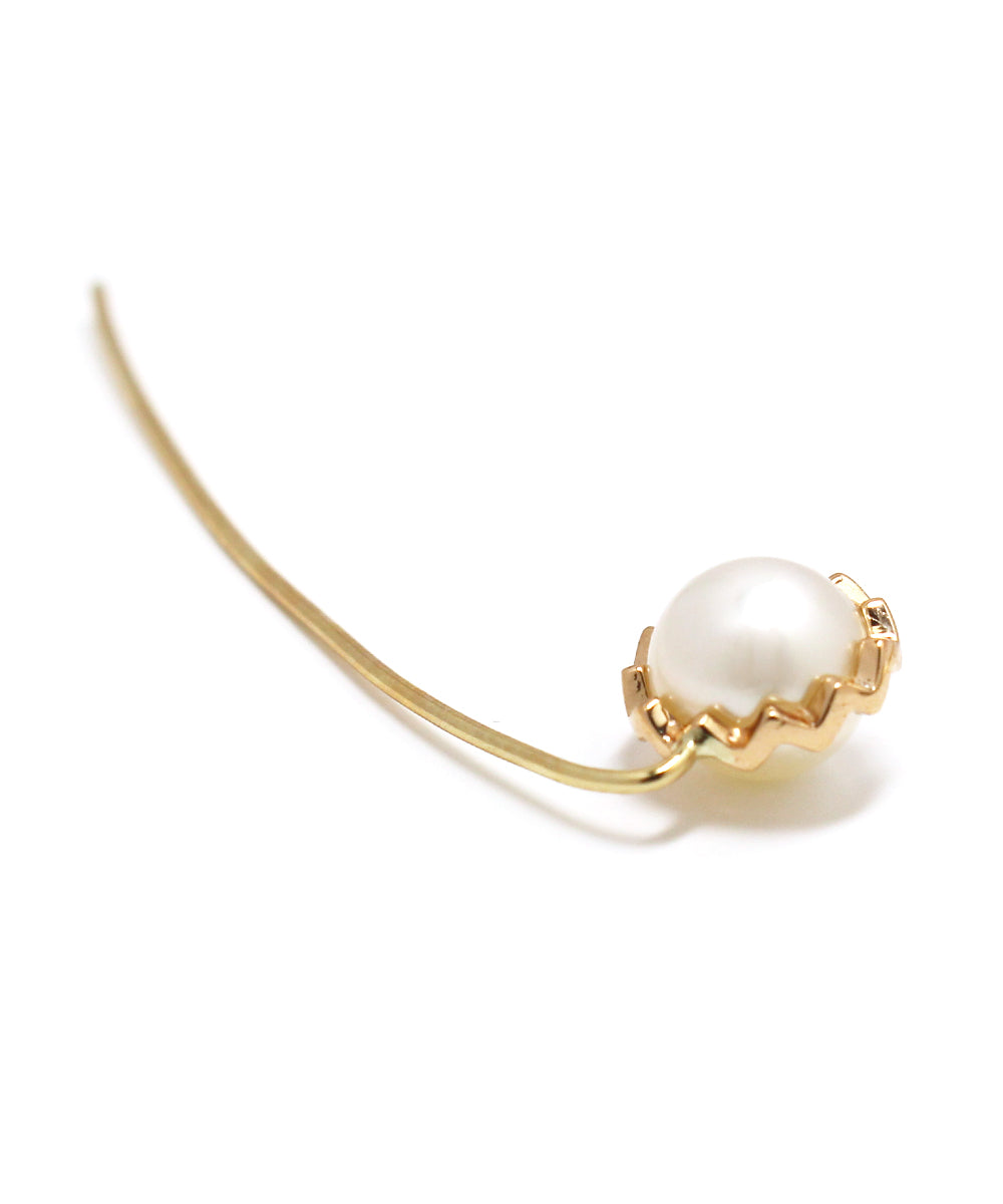 pearl snake earring / k10