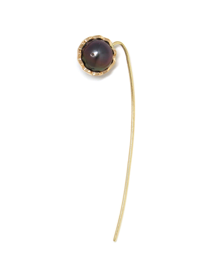 tahiti pearl snake earring / k10