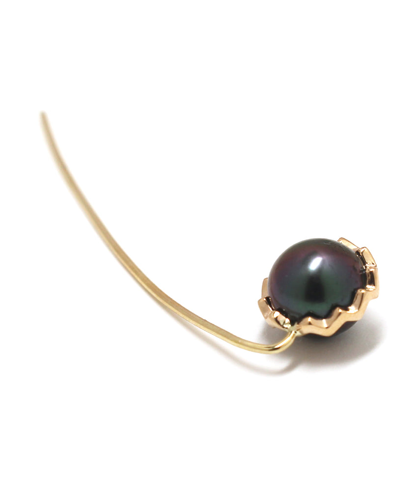 tahiti pearl snake earring / k10