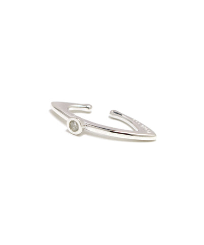 meteor ear cuff short / silver diamond