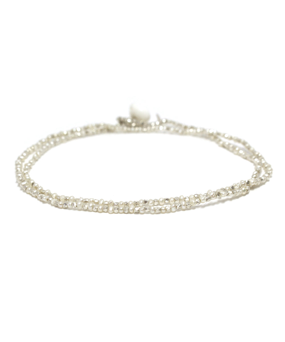 karen silver pearl necklace / silver