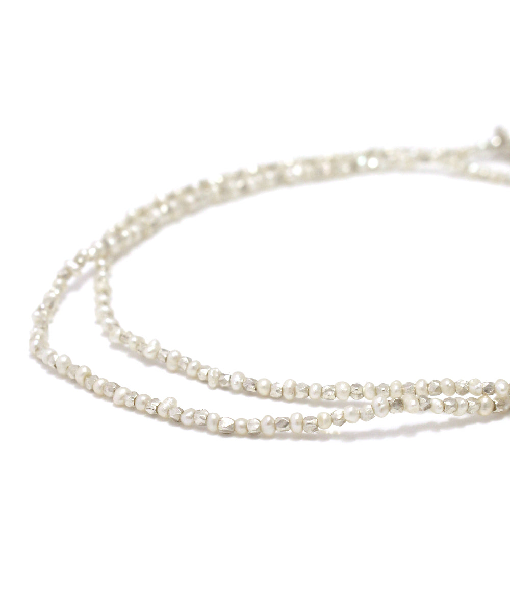 karen silver pearl necklace / silver