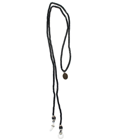 tube beads glass cord / onyx