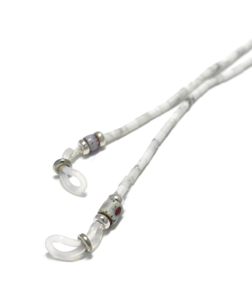 tube beads glass cord / howlite