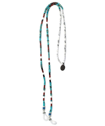 tube beads glass cord / turquoise mix