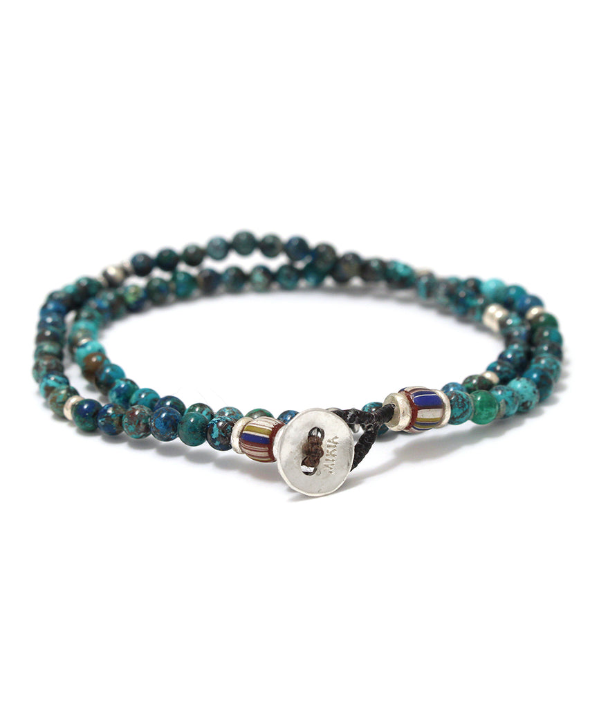 4mm double wrap bracelet / chrysocolla