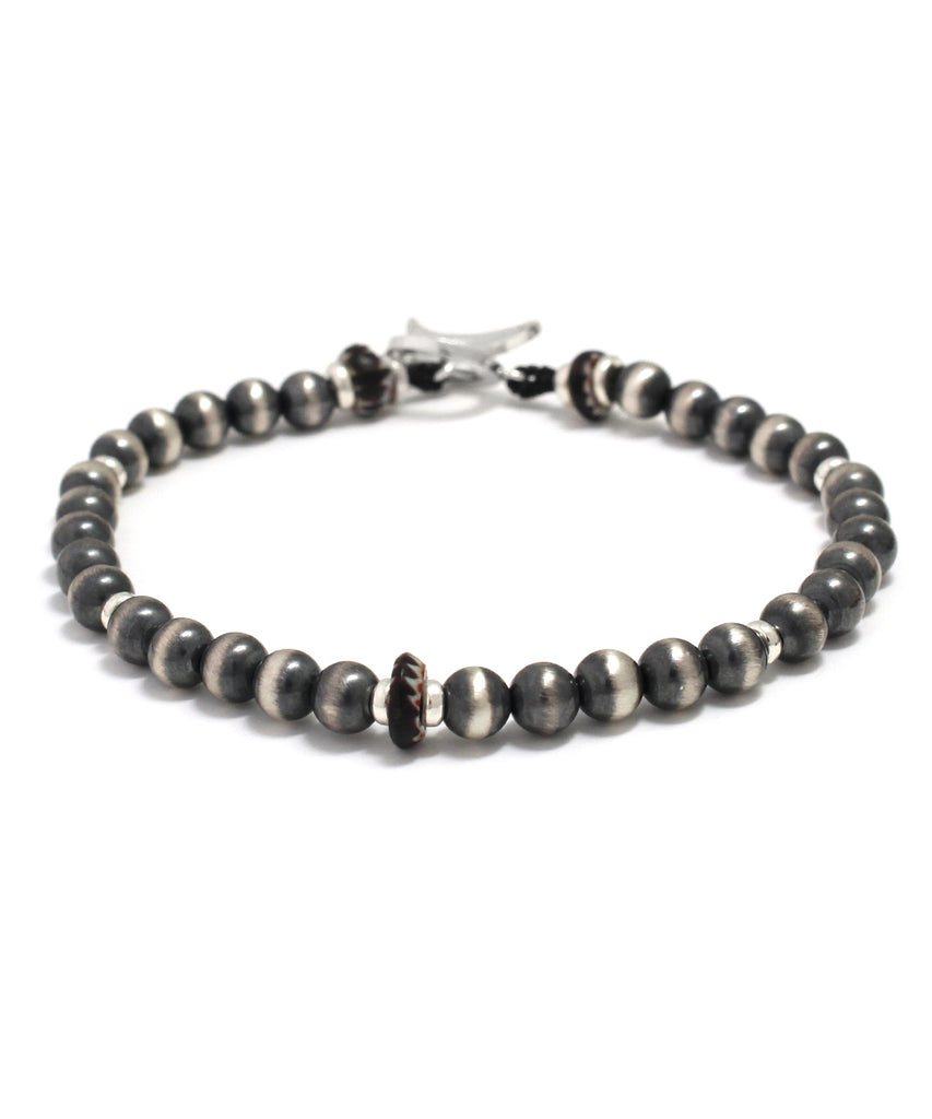 Navajo pearl silver bracelet / 5mm