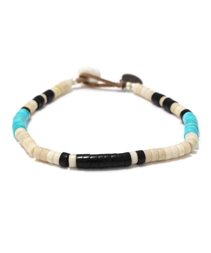 Heishi beads bracelet / fossil jasper turquoise