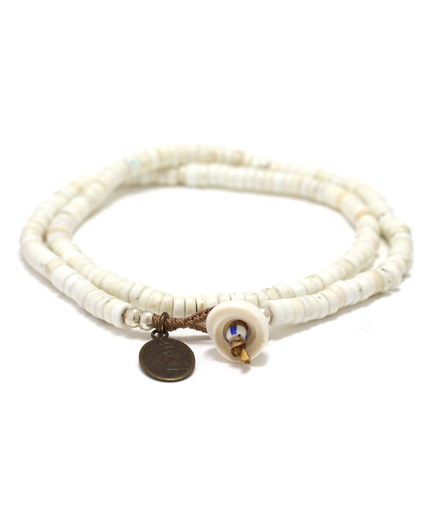 Heishi double wrap bracelet / magnesite