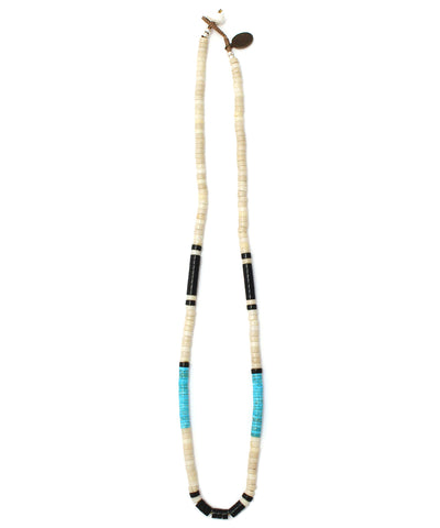 heishi necklace / fossil jasper turquoise