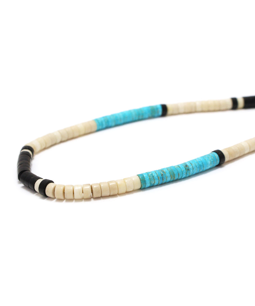 heishi necklace / fossil jasper turquoise