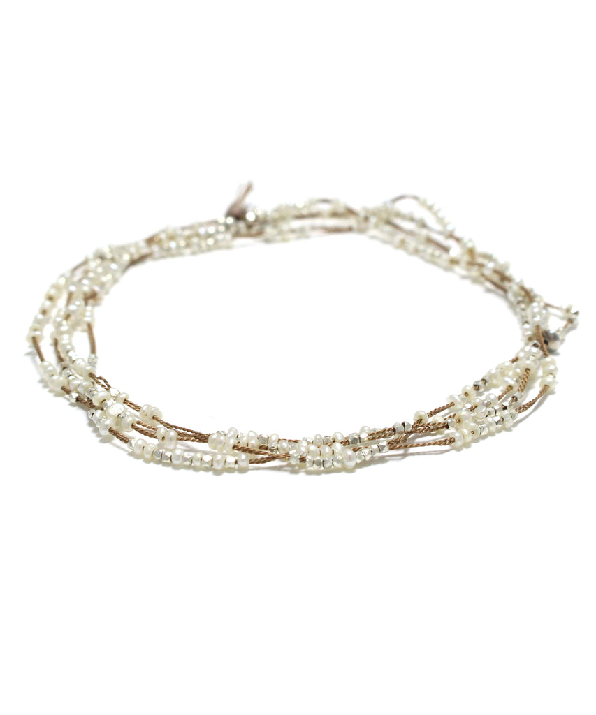 red diamond × keshi pearl necklace