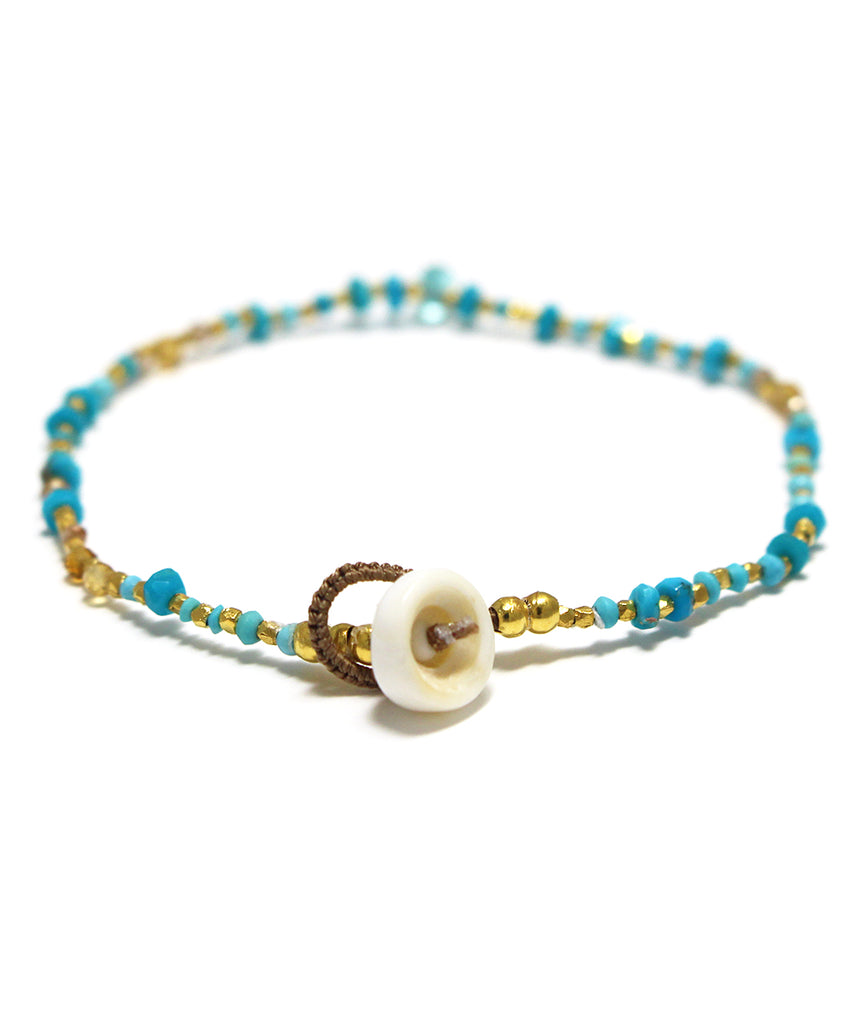 karen silver bracelet / neon blue apatite × turquoise