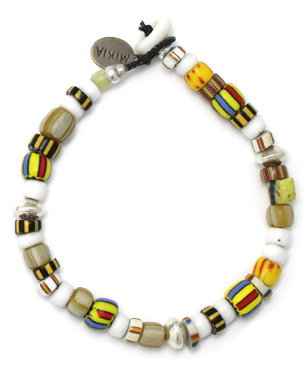 trade beads bracelet / yellow chevron