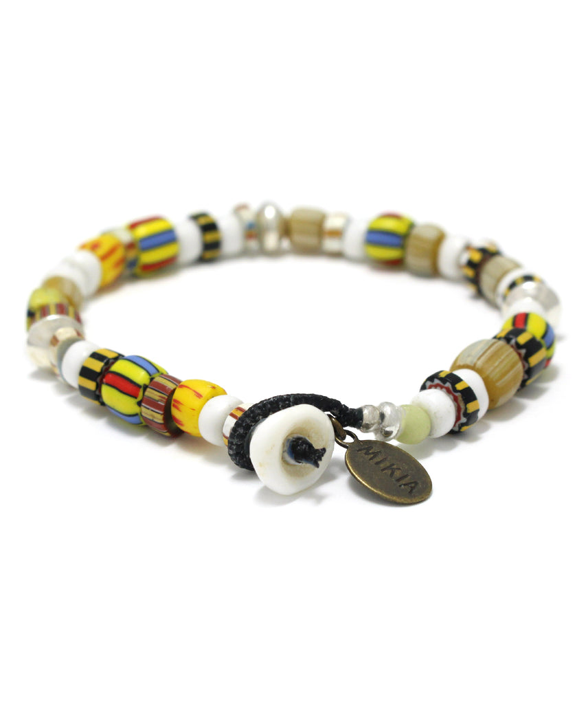 trade beads bracelet / yellow chevron