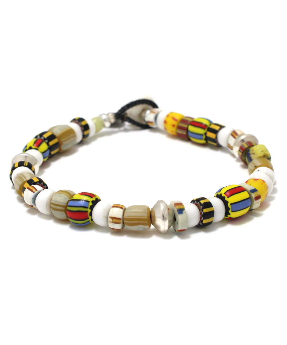 trade beads bracelet / yellow chevron