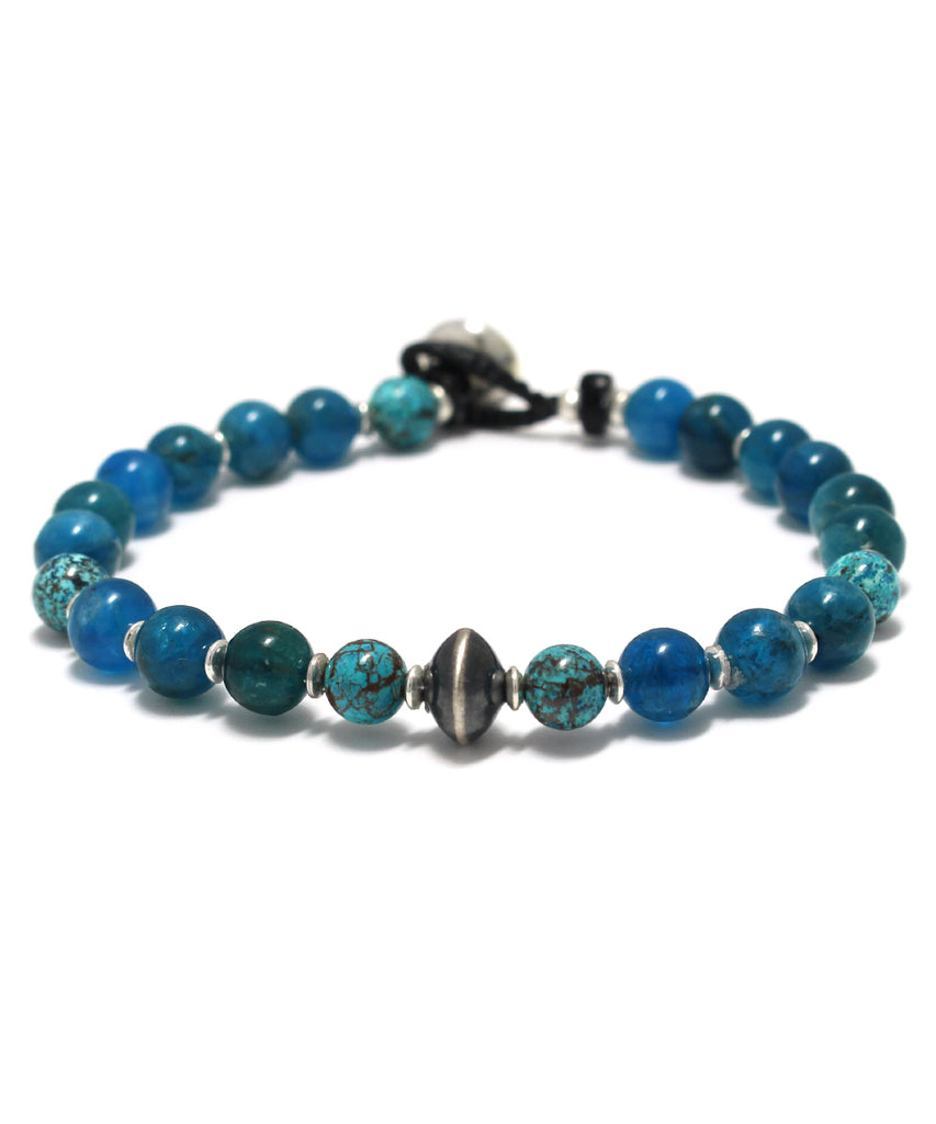 6mm stone bracelet / blue apatite