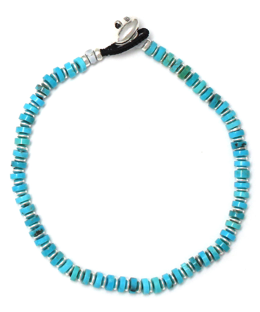 heishi silver bracelet / turquoise