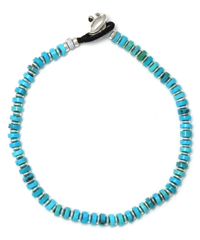 heishi silver bracelet / turquoise