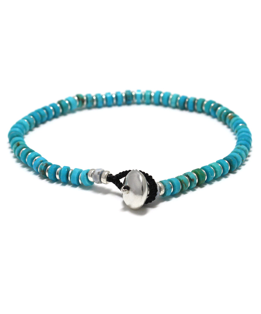 heishi silver bracelet / turquoise