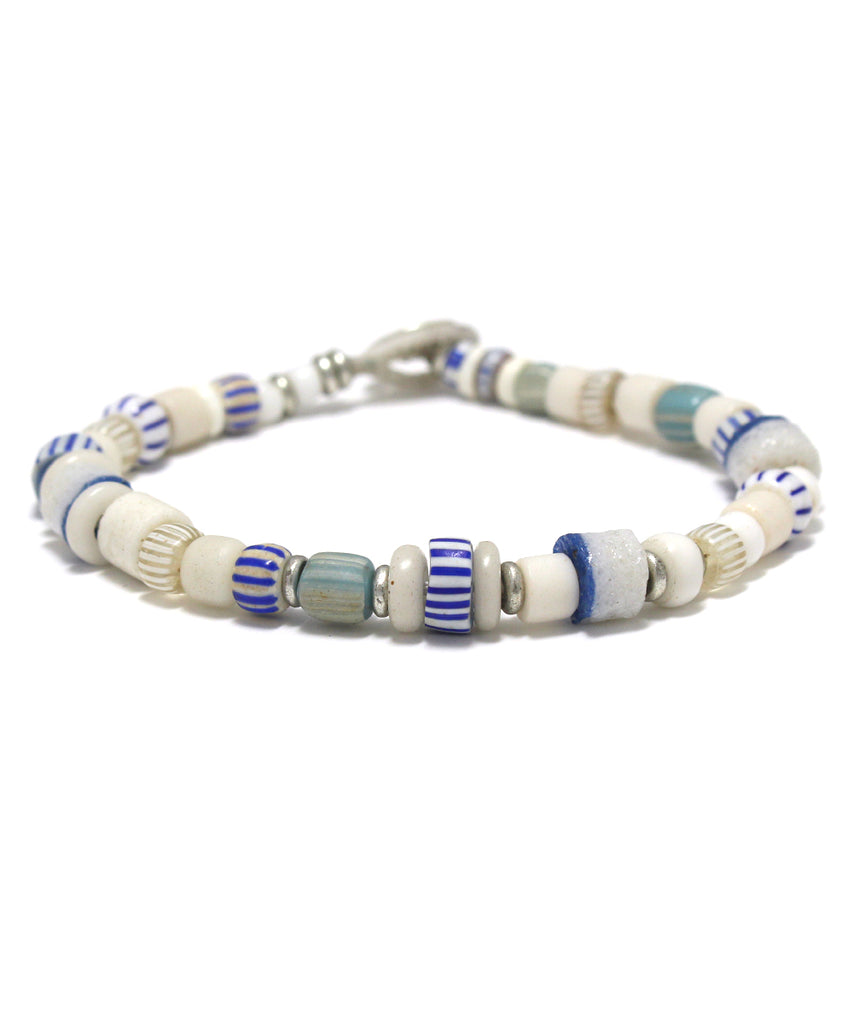 multi trade beads bracelet / white