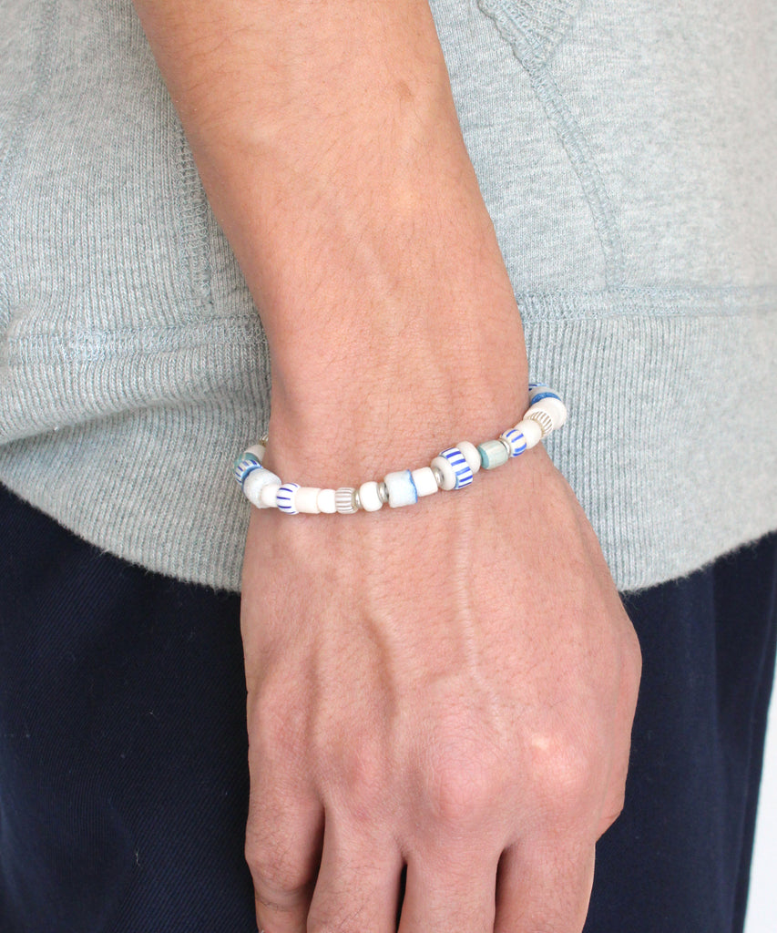 multi trade beads bracelet / white