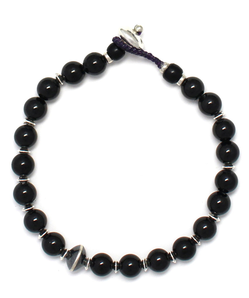 6mm stone bracelet / black spinel