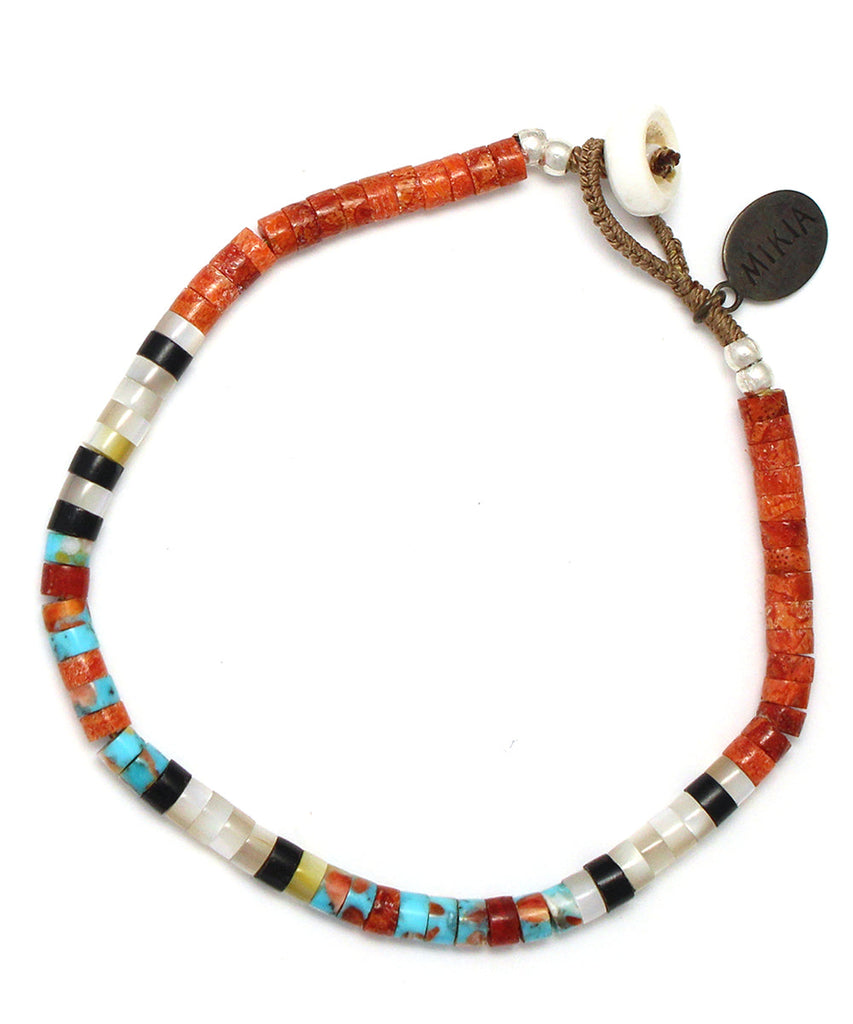 heishi beads bracelet / coral m.o.p