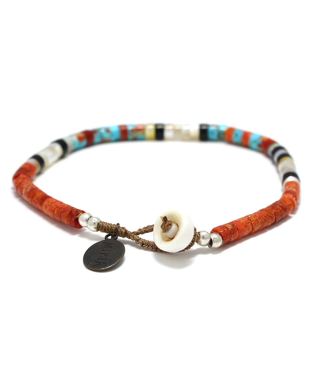heishi beads bracelet / coral m.o.p