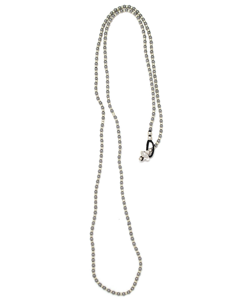 hematite silver necklace / 2mm