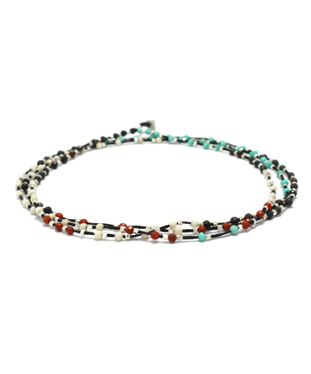 white diamond necklace / matrix opal