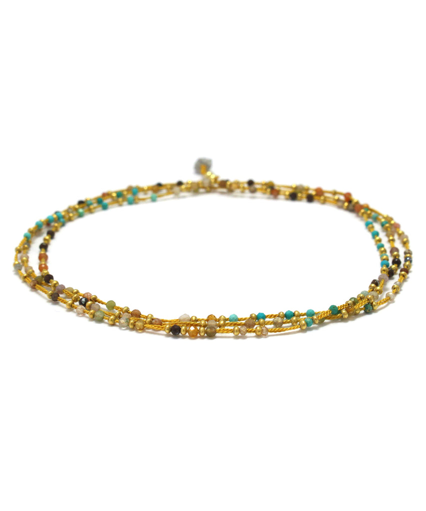 white diamond necklace / zircon, multi stone